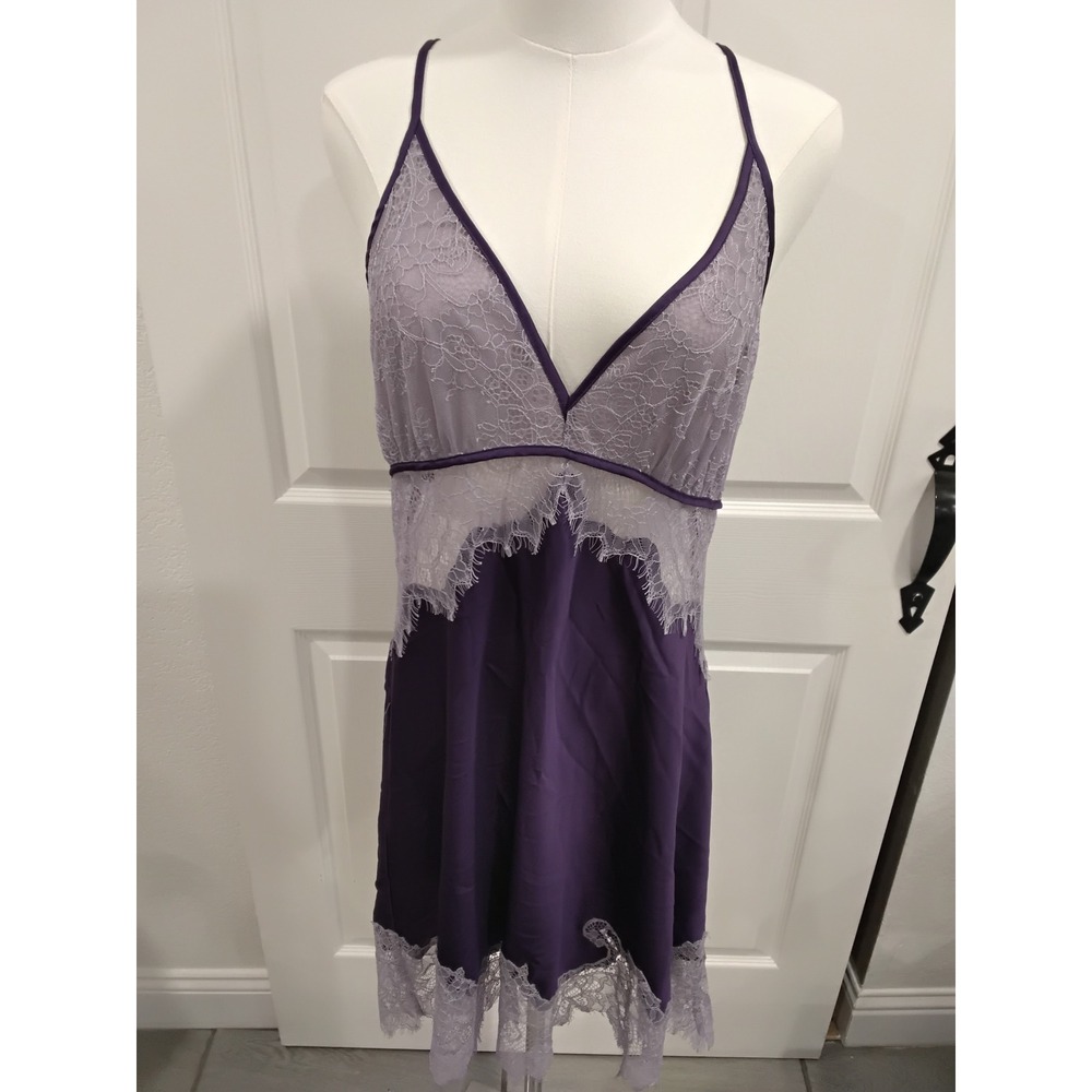 INC International Concepts Purple Lace Trim Cami Slip Dress‎ Lingerie XL